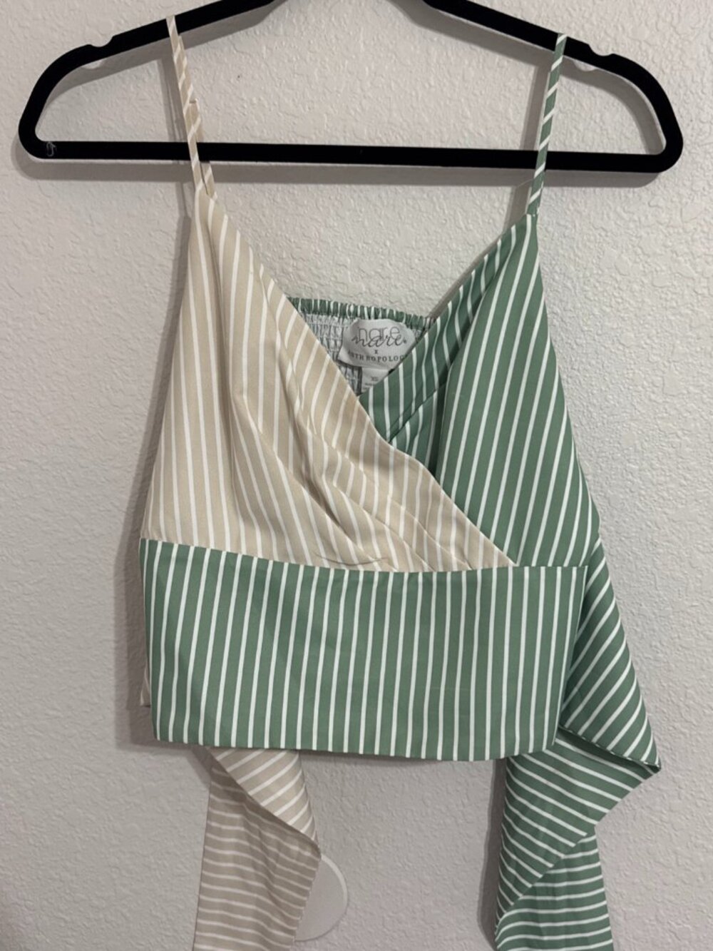 Mare Mare x Anthropologie Striped Colorblock Faux Wrap Tie Cami Top XS